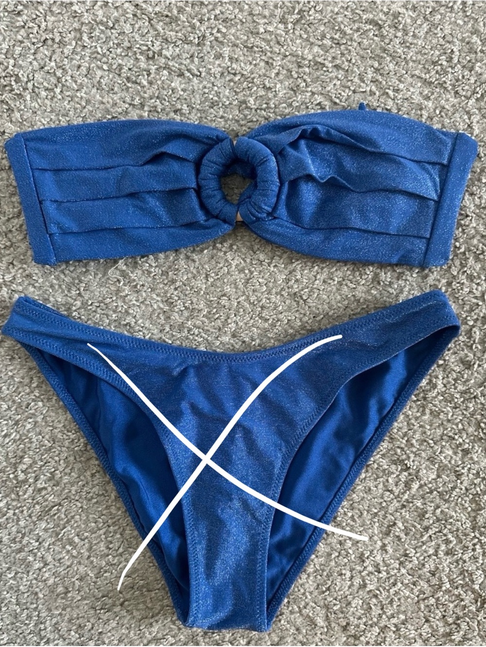 Honey Swim Azure Shimmer Bandeau Top Large